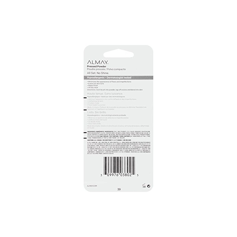 Almay Smart Shade Skin Tone Matching Pressed Powder, Light/Medium [200]