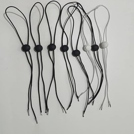 Set of 5 White Hat Flexible Removable Chin Cord Windproof Strap Clip Adjustable Cord Fastener for Golfing, Fishing, Boating, Sailing, and Other Sports Fishing Hats Accessories