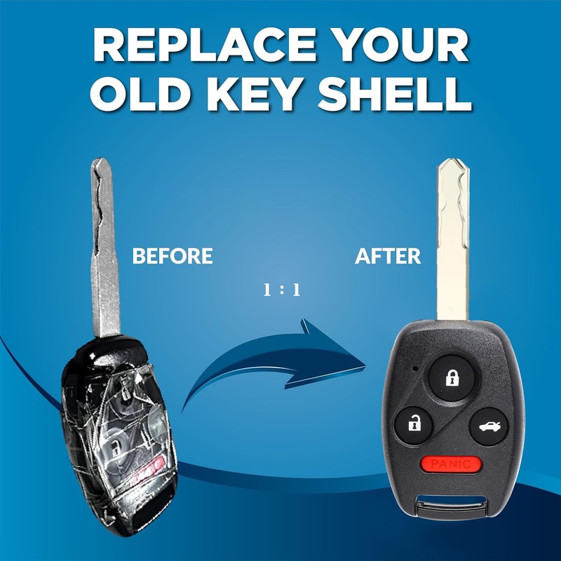 Key Fob Keyless Entry Remote Shell Case & Pad fits