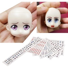 7 Hojas de Pegatinas de Ojos de Muñeca, Bonitos Ojos de Dibujos Animados, Figura de Anime, Ojos Móviles con Ojos de Muñeca Autoadhesivos para Hacer Muñecas DIY, Manualidades