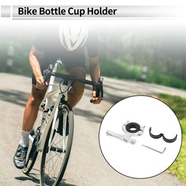 RATCHROLL 1 Pc Universal Motorcycle Bike Drink Holder Motorbike Bicycle Water Bottle Cup Holder Screw Silver Tone Aluminum Alloy