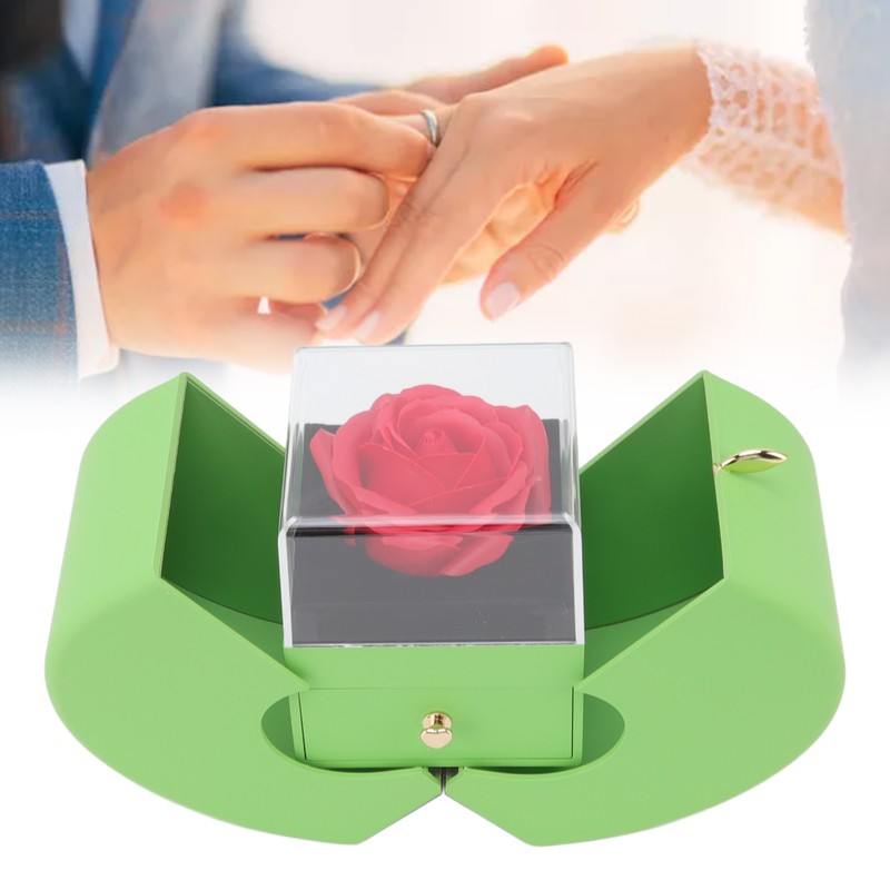 Rose Jewelry Box Apple Rose Shape Acrylic Jewelry Gift Box