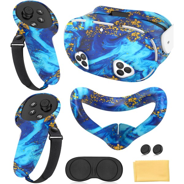 Silicone Cover Set Compatible with Meta Quest 3S Accessories, VR