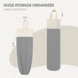 LeCorner Plastic Bag Holder, Wall Mount Grocery Bag Holder for Plastic Bags Storage, Cotton Shopping Garbage Sack Organizer, Large Trash Bag Dispenser for Home Kitchen Decor