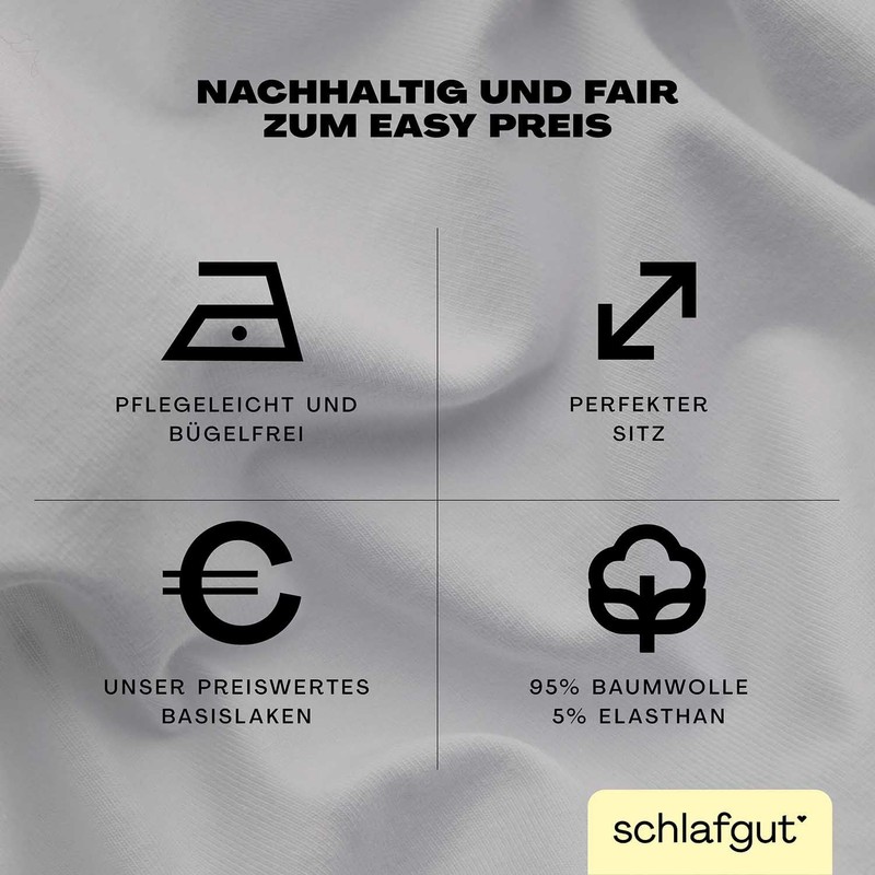 Schlafgut Easy Jersey Elastane Fitted Sheet 120 x 200 to