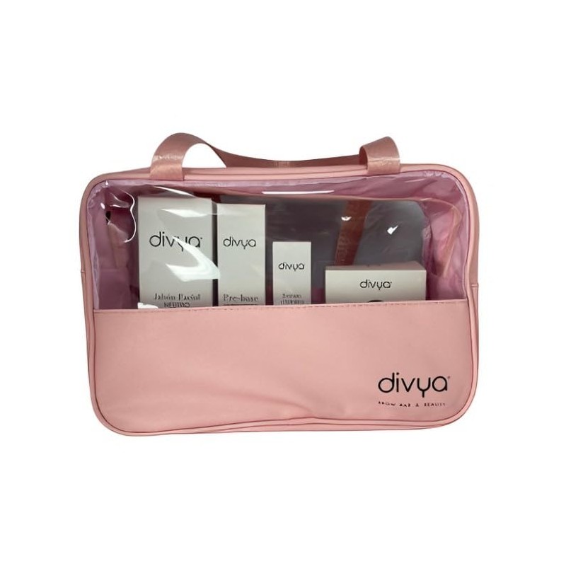 DIVYA l Kit Proteccin Facial 41 Cosmetiquera de Regalo, Limpiador,