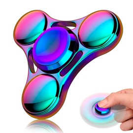 Aolcev Fidget Spinner Toy Ultra Durable Toys Stainless Steel Bearing High Speed 3-5 Min Precision Brass Metal Finger Spinner EDC ADHD Stress Relief Anxiety Hand Fidget Spinners for Kids Adult-Colorful