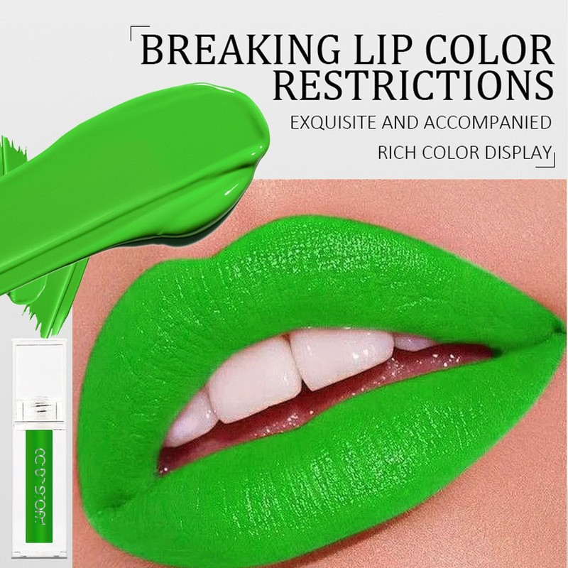 Matte Green Liquid Lipstick Long Lasting Waterproof Full-coverage Green Lip