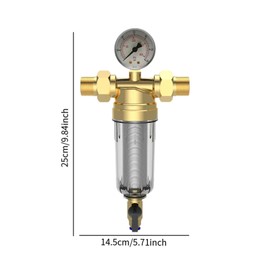 Colcolo Backwash Filter Water Filter Housing Whole House Reusable Spin Down Water Filter Water Pre Filter System for Home Bathroom, G4 point