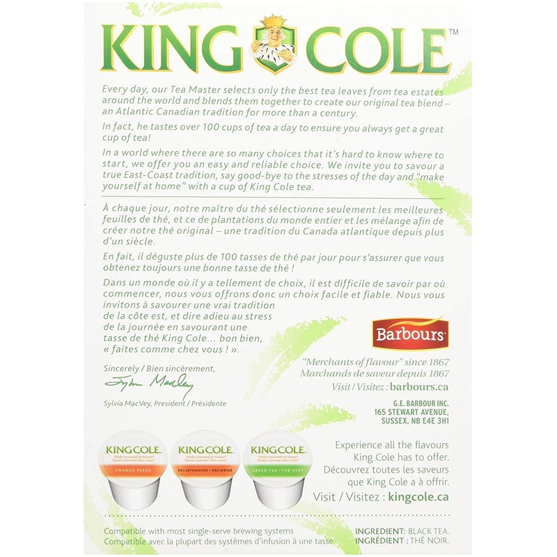 King Cole Tea Orange Pekoe King Cups, 12 Count