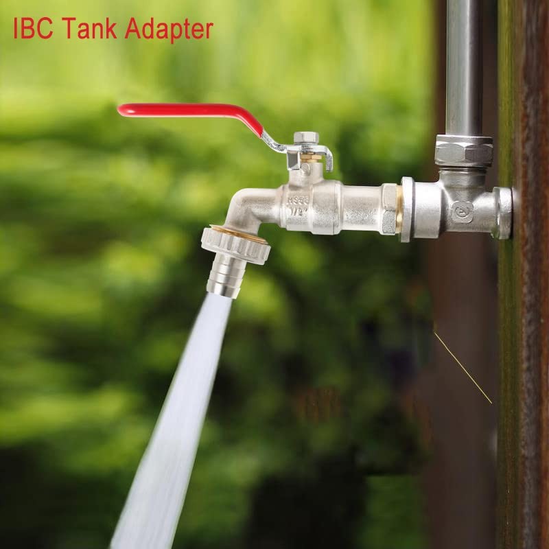 Lever Outside Tap, IBC Tank Adapter Brass Bib and Tap