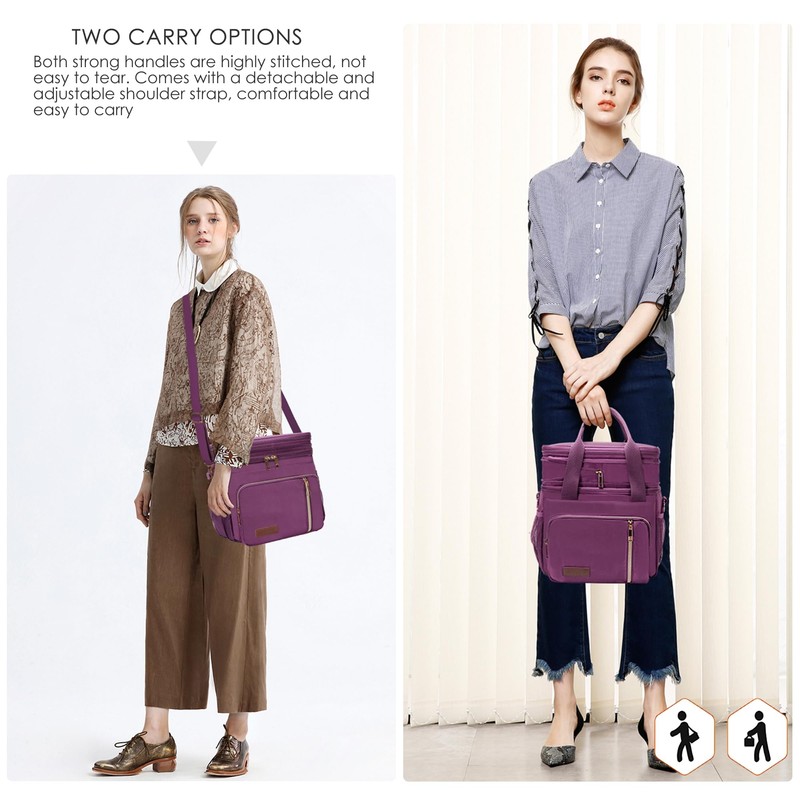 MIYCOO Lunch Bag & Lunch Box for Women Men Double