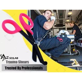 worldinst PINK STEALTH Fluoride Black Coated BLADES Trauma Paramedic Shears Scissors 7.5"