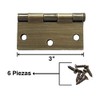 Bisagras Para Puertas de Madera 3x3 Pulgadas Laton Antiguo Bisagra Cuadrada Para Puerta Paquete 10 Piezas