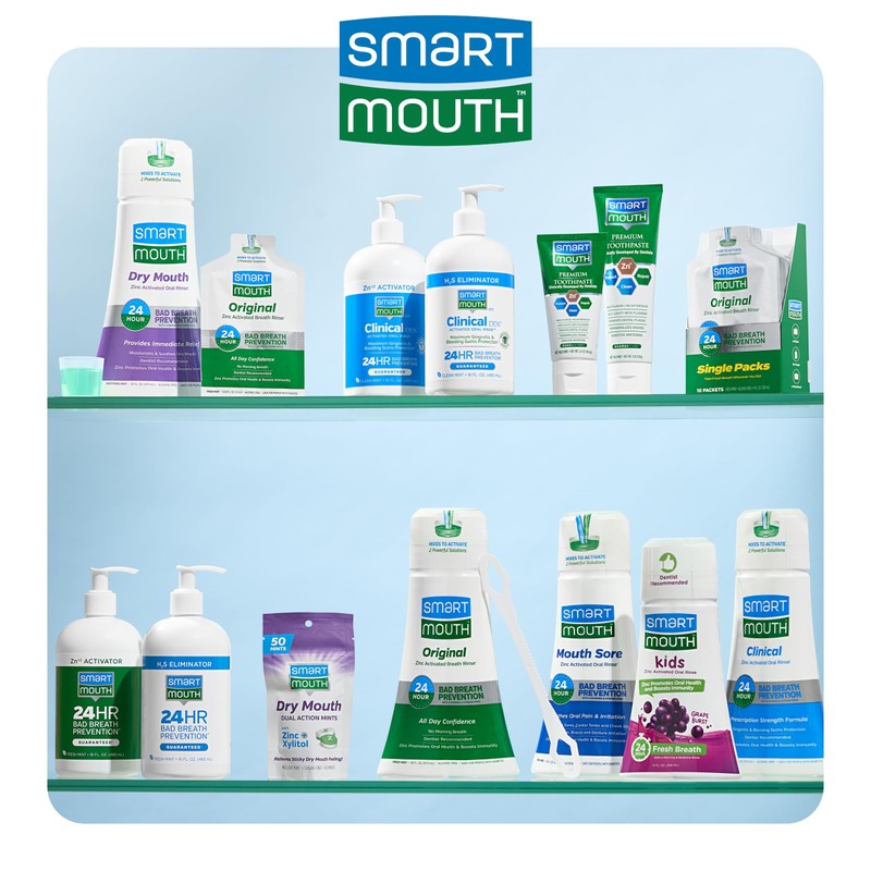 SmartMouth Original Activated Mouthwash Single Packs & Premium Zinc Ion