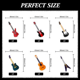 18-Pcs Rock Guitar Happy Birthday Bass Instrumentalists Cupcake Toppers Set - Kids' rock theme party, concert, boys and girls birthday party, baby shower party Musical decoration - LIANGSS