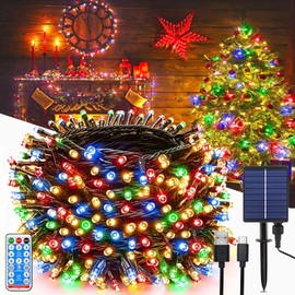 MOLVCE Solar Lights, 30M (98.4ft), Solar Fairy Lights with 300LED, Waterproof Solar Lights Outdoor Garden with 8 Modes, Remote Control, Timer, for Christmas, Garden, Balcony, Multicolour