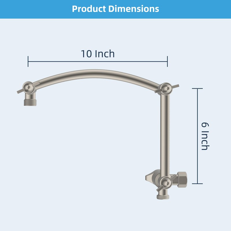 Hibbent All Metal Upgraded 16 Inch Shower Head Extension Arm