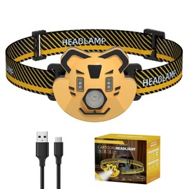 COSOOS LED Rechargeable Headlamp for Kids Flashlight Camping Gear, Outdoor Head Lamp for Boy Girl, 2.6oz Lightweight Headlight, Birthday Gift