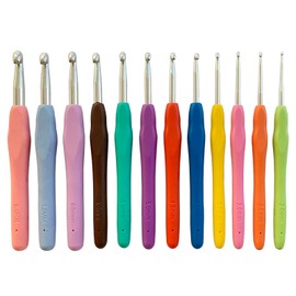 12 pcs Crochet Set Aluminum Knitting Needle Set Lace Needles Hand Knitting Needle Tool Hook Craft DIY Supplies