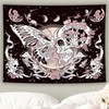 Ftuency Butterfly Skull Hippie Tapestry Skeleton Moon Phase Mushroom Wall