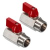 PATIKIL 1/2 NPT Brass Mini Ball Valve, 2 Pack NPT
