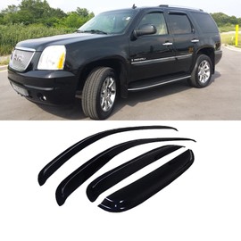ZZDSNJ Tape-On Window Visors 4-Piece for 07-14 Chevy Tahoe/GMC Yukon Sun Rain Guard Shield Shade Smoke