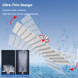 NearMoon Rain Shower Head, High Flow Stainless Steel Square Rainfall Shower, High Pressure Design, Awesome Shower Experience Even At Low Water Flow (10 Inch, Chrome Finish)