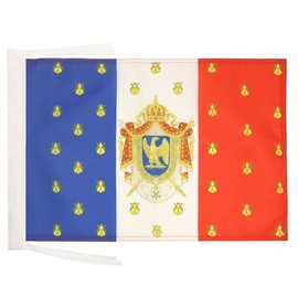 Standard of Napoleon III of France Flag 18'' x 12'' cords - Second French Empire SMALL flags 30 x 45cm - Banner 18x12 in - AZ FLAG