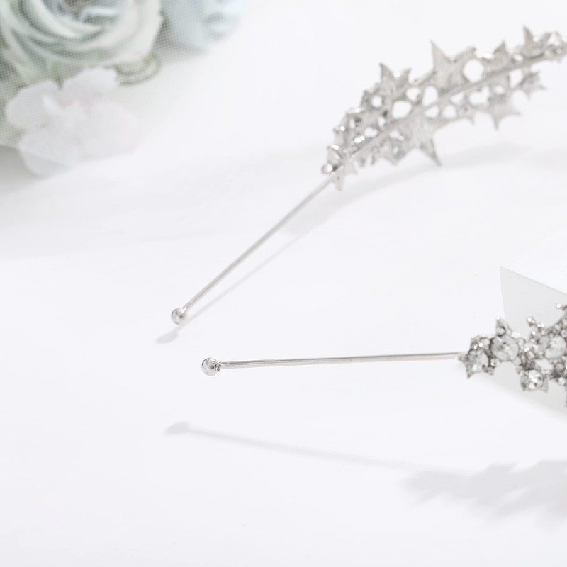 Urieo Star Rhinestone Crown Headband Crystal Stars Head Band Bridal