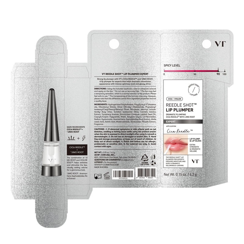 VTCOSMETICS Reedle Shot Lip Plumper, 0.15 oz (4.3 g), Moisturizing,