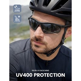 Lamicall 2026 Polarized Sports Sunglasses for Men Women - [22g Ultra Light] UV400 Protection Glasses for Cycling Driving Running Golf Hiking Ski with TR90 Frame, Adjustable Nose Pad - Gray