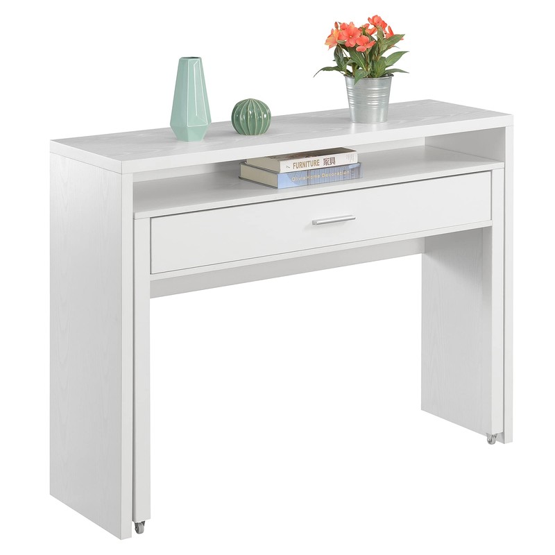 Convenience Concepts Newport JB Console/Sliding Desk with Drawer and Riser,