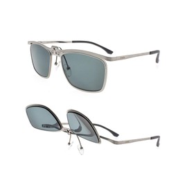 FAA'N Flip up Reading Glasses for Women Men,Square Frame Readers with Spring Hinge (Sun presbyopia lens, Grey, +2.50 Diopters)