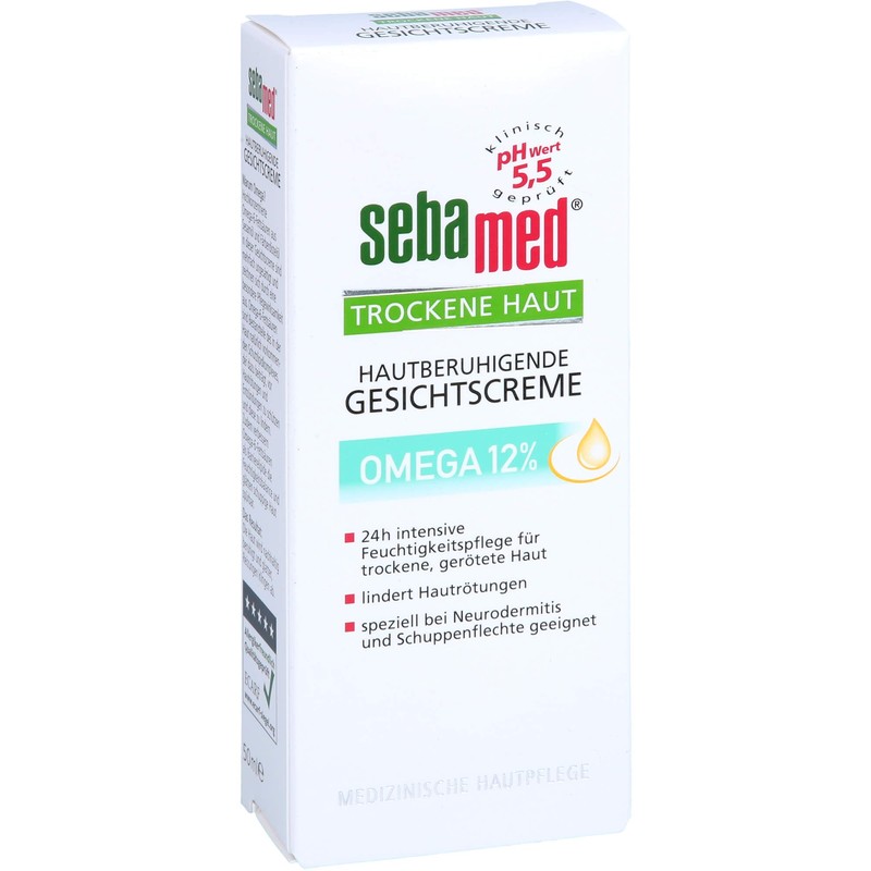 Sebamed Omega 12% Soothing Face Cream for Dry Skin, 50
