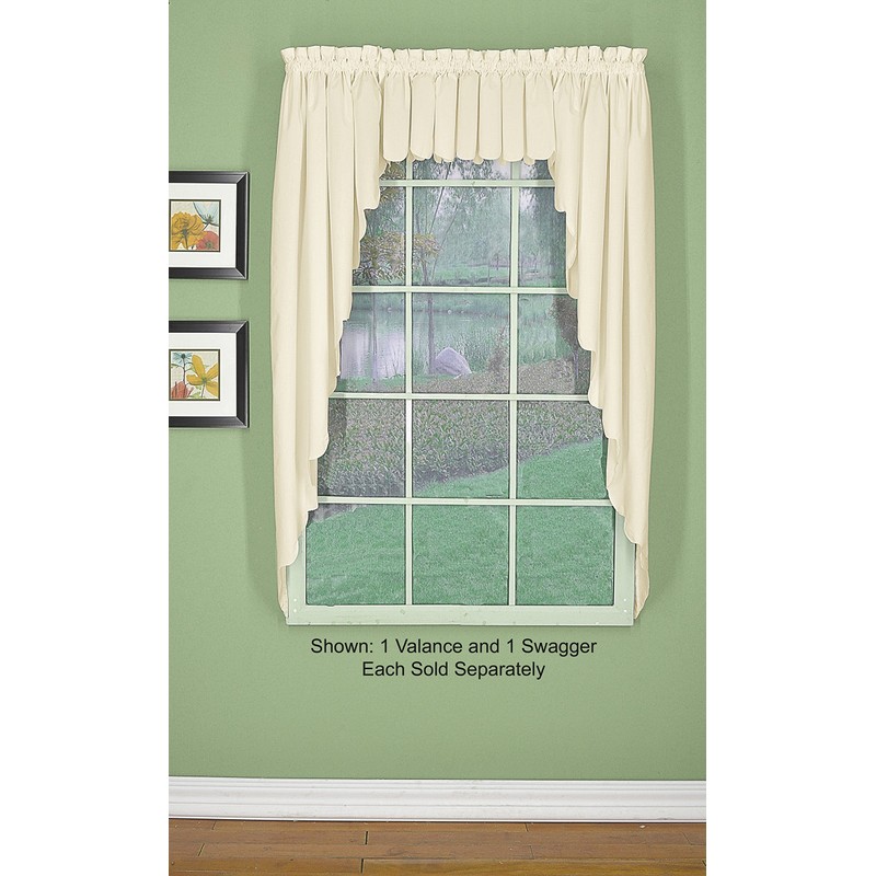 Today's Curtain, Orleans Scallop Curtain, Ecru Valance, 60" W x