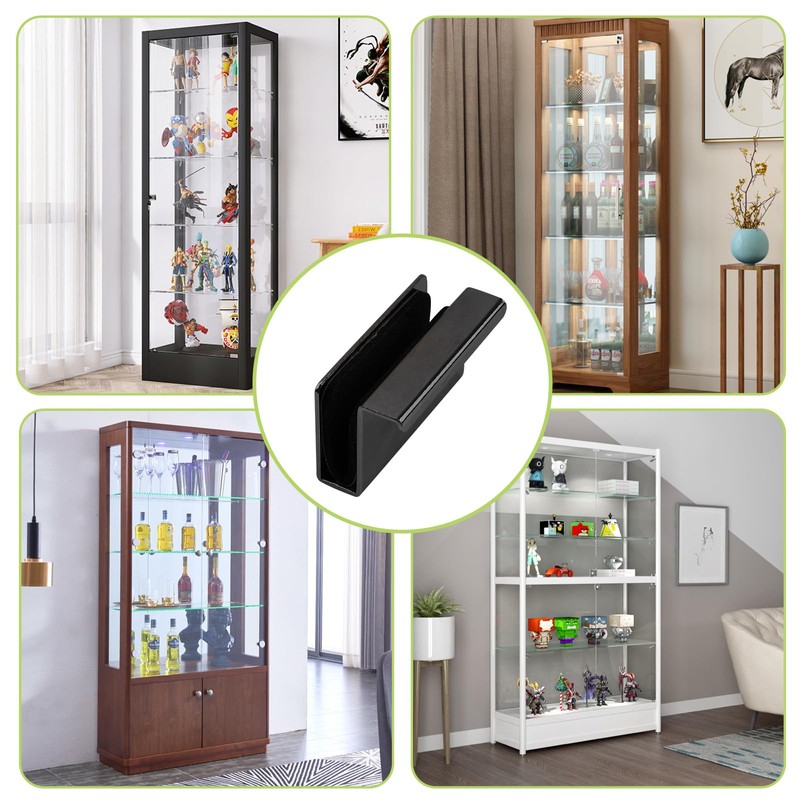 UFURMATE Glass Finger Edge Pull, 4Pcs Cabinet Finger Pull Handle