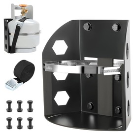 SKYJDM Propane Tank Holder for 5lb Tanks,Thickened Mount Bracket with 2 Straps and Protective Padding for Truck, Car, RV, Trailers, Camping, Fit 8 in Diameter Bottle