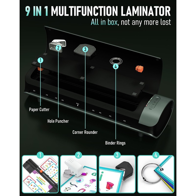 Qfun Laminator Machine 11x17 Cold Thermal Laminator，13 inch Laminating Machine