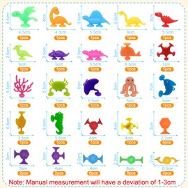 EDLMKM Suction Toys, 41 Pcs Suction Cup Airplane Activities for Kids, Kids Bath Toys for 3-10 Year Old, Fidget Toys for Stress Release and Travel Gifts