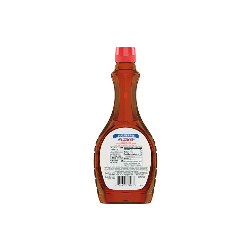 Maple Grove Farms Sugar Free Strawberry Flavored Syrup, 24 Ounce
