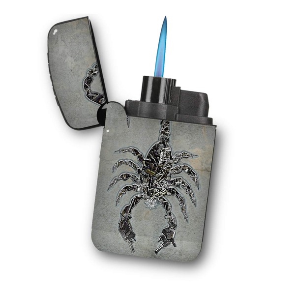 Scorpion Weapons - Sunshine Cases Matte Black Rubber Grip Flameless Turbo Pocket Lighter