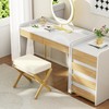 BAMBOOHOMIE Foldable Foot Stool Ottoman, Modern Foot Rest with Bamboo