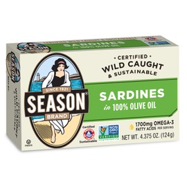 Season Sardines in Pure Olive Oil, 4.375 Ounce Tin