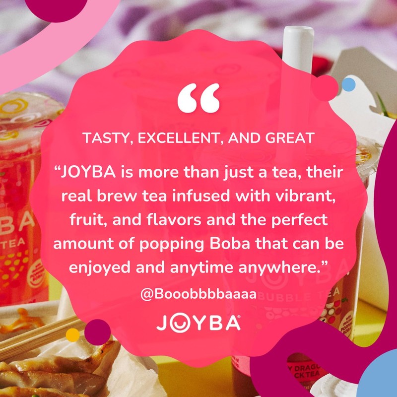 JOYBA Strawberry Rose Bubble Tea with Botanicals, 4 Pack, 12