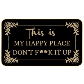 Fall Front Door Mat This is My Happy Place Don't F It Up Welcome Doormat 17''x29'' Non Slip Entryway Mats Funny Sarcastic Outdoor Rugs Farm Decor Rubber Based Doormats for Porch Patio Entrance