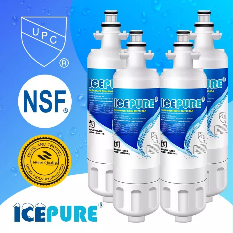IcePure 4 Pack Fit For LG LT700P ADQ36006101 Kenmore 46-9690