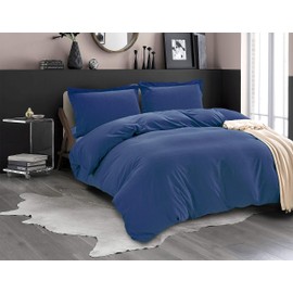 Elegant Comfort Luxury 3-Piece Duvet Cover Set - 1500 Premium Hotel Quality Microfiber Hotel Collection - Comforter Cover with Button Closure and Shams, King/California King, Navy Blue