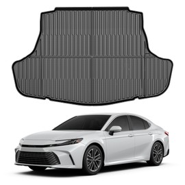 T TGBROS Cargo Liner for Toyota Camry 2025 Accessories Custom Fit All Weather Rear Cargo Mat Trunk Liner for Camry Heavy Duty TPE Black Non-Slip