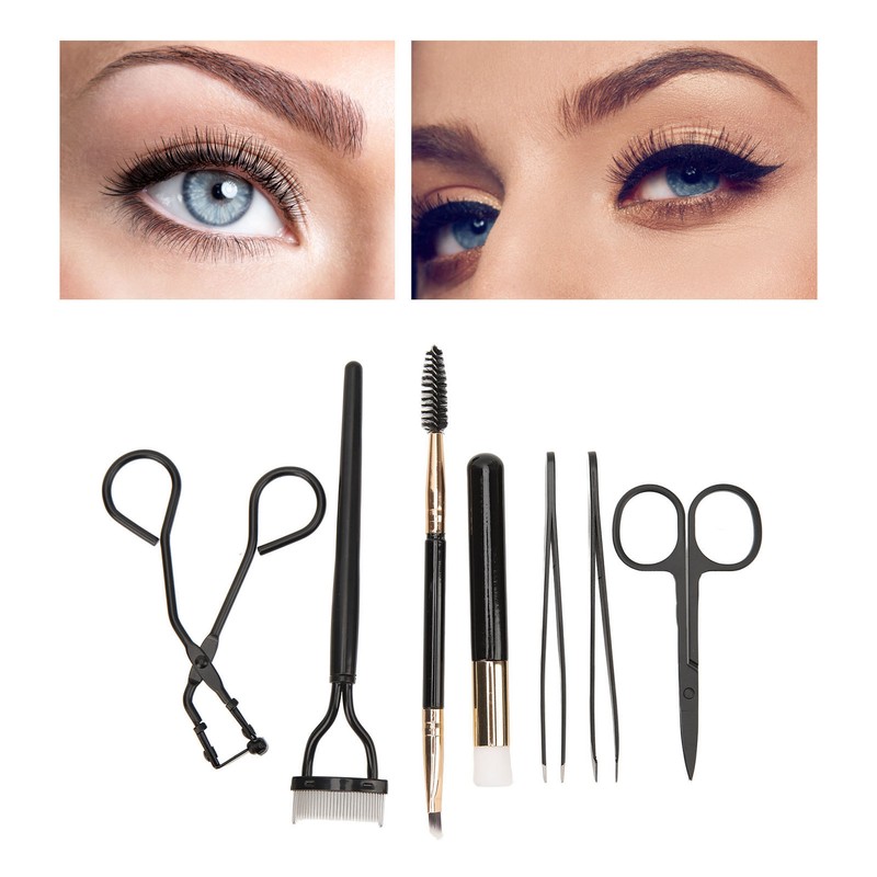 7pcs Eyelash Eyebrow Makeup Grooming Tool Eyebrow Brush Eyelash Curler